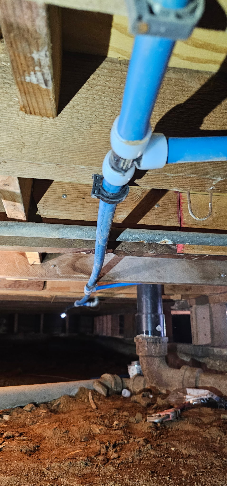 Plumbing installation in progress
